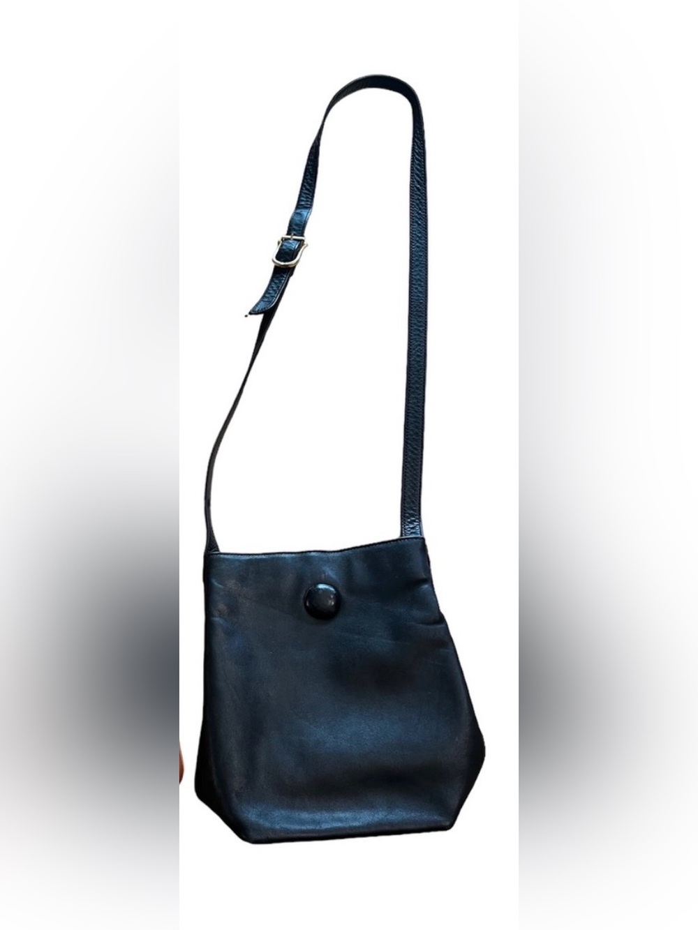 Jennifer Moore Classic Black Leather Crossbody Bag